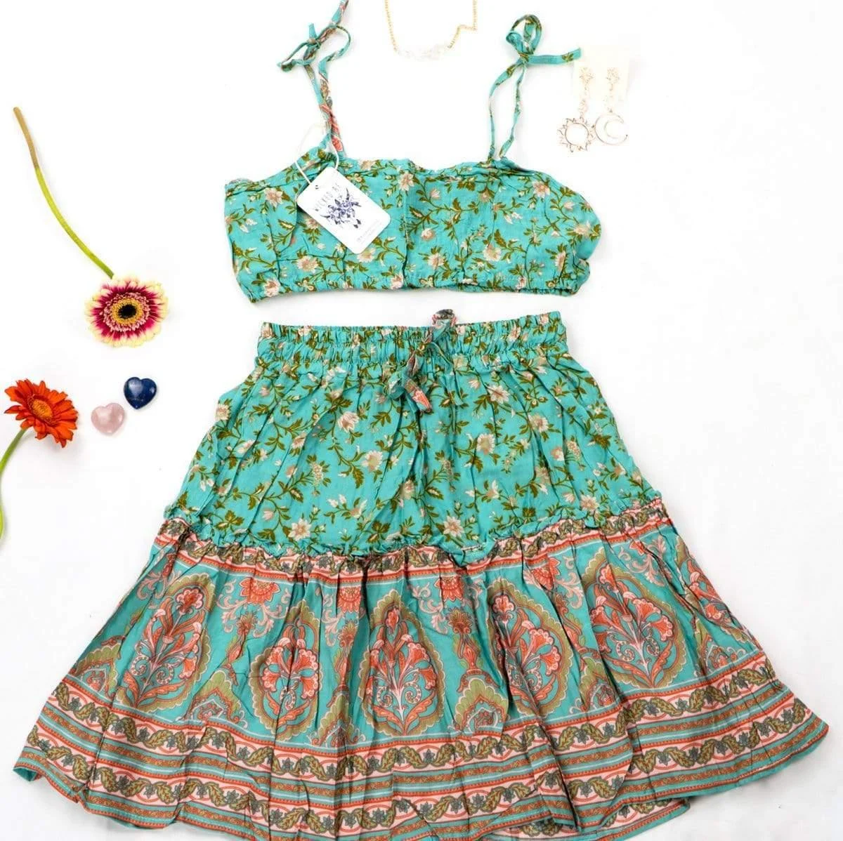 Boho Floral Two Piece Set - Glova