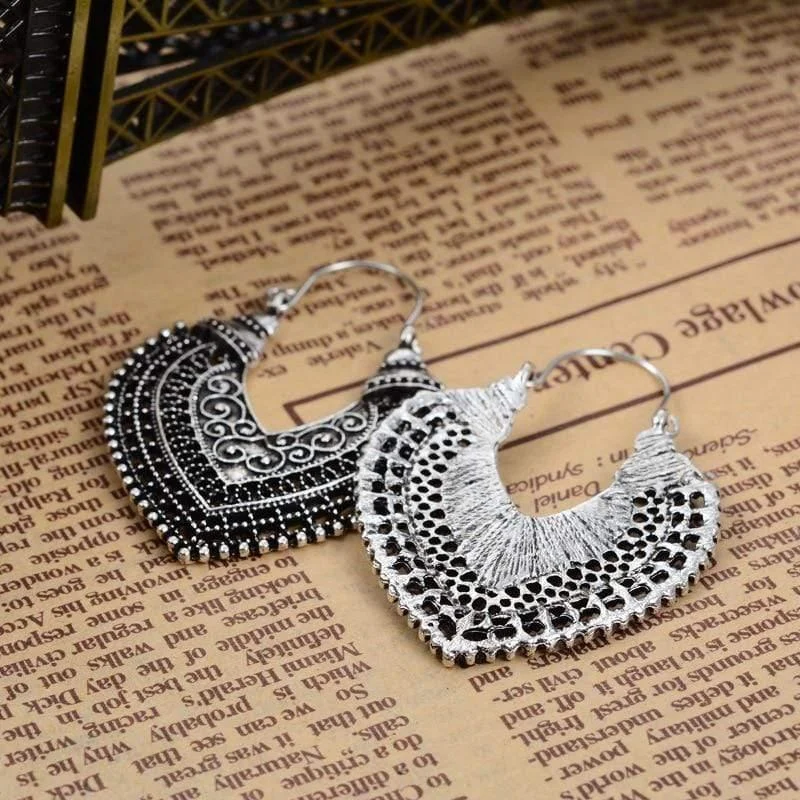 Boho Heart Drop Earrings - Glova