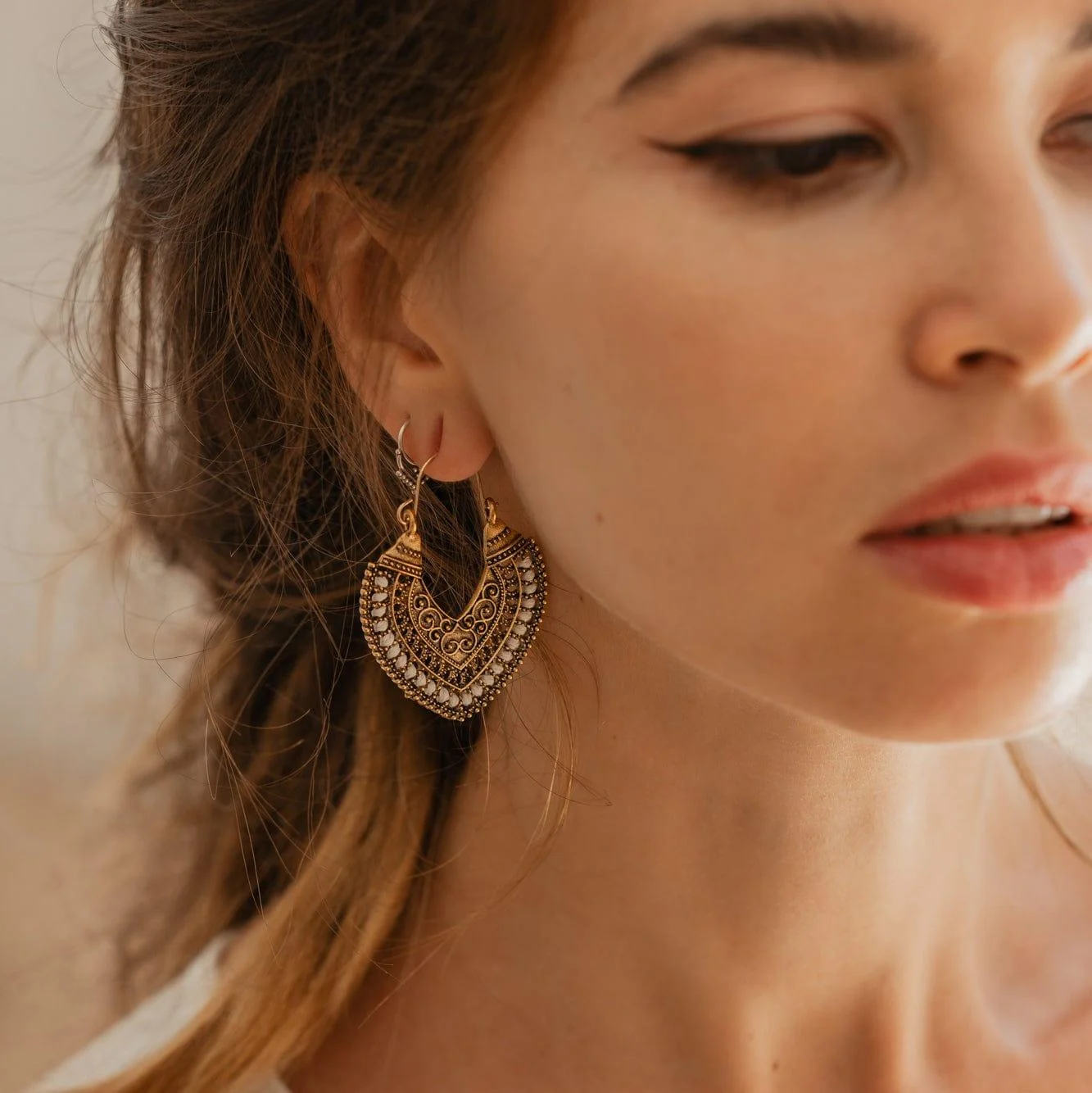 Boho Heart Drop Earrings - Glova