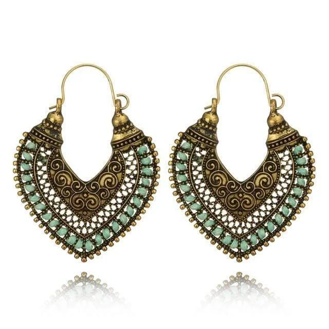 Boho Heart Drop Earrings - Glova