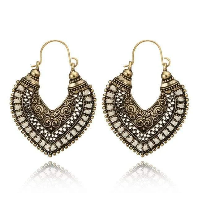 Boho Heart Drop Earrings - Glova