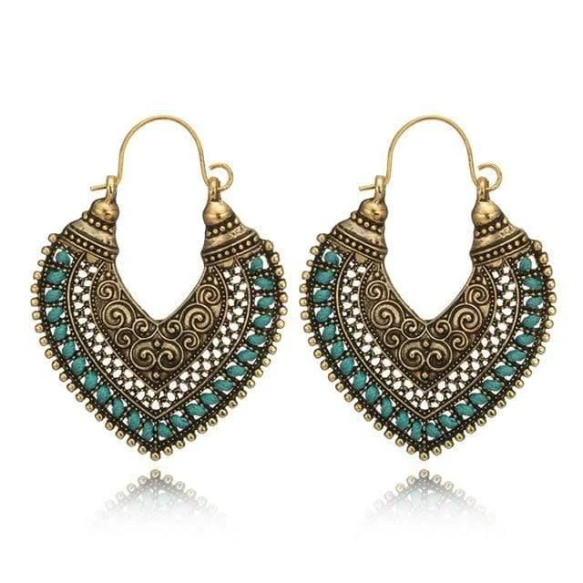 Boho Heart Drop Earrings - Glova