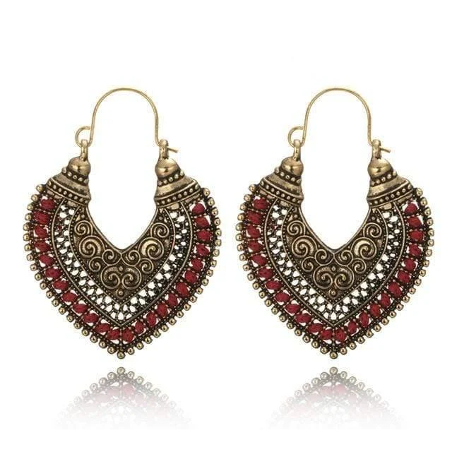 Boho Heart Drop Earrings - Glova