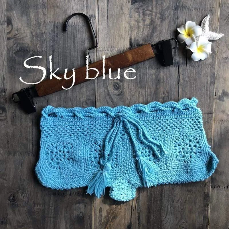 Boho Knitted Mini Shorts - Glova