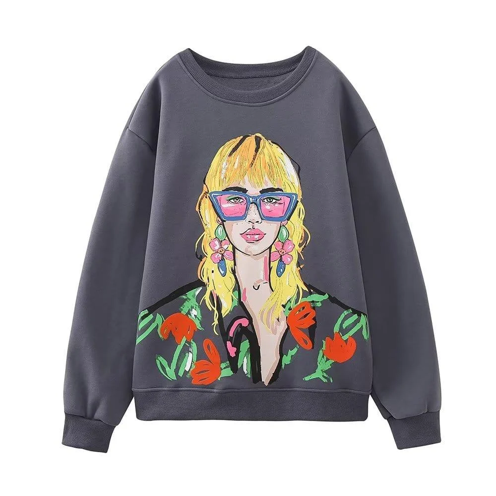 Boho Lady Print Sweatshirt - Glova