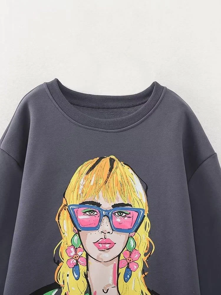 Boho Lady Print Sweatshirt - Glova