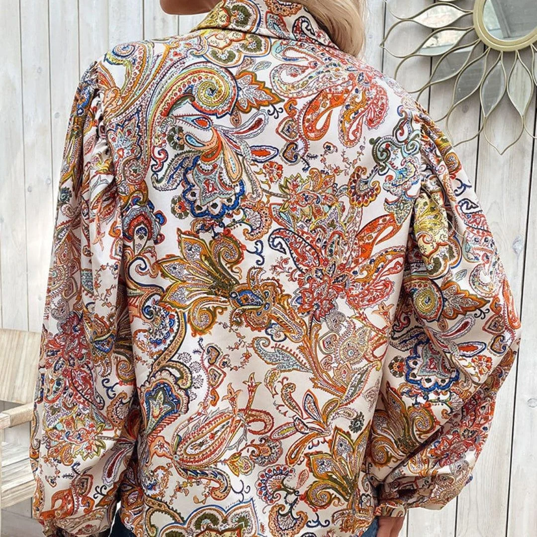 Boho Paisley Long Sleeve Blouse - Glova