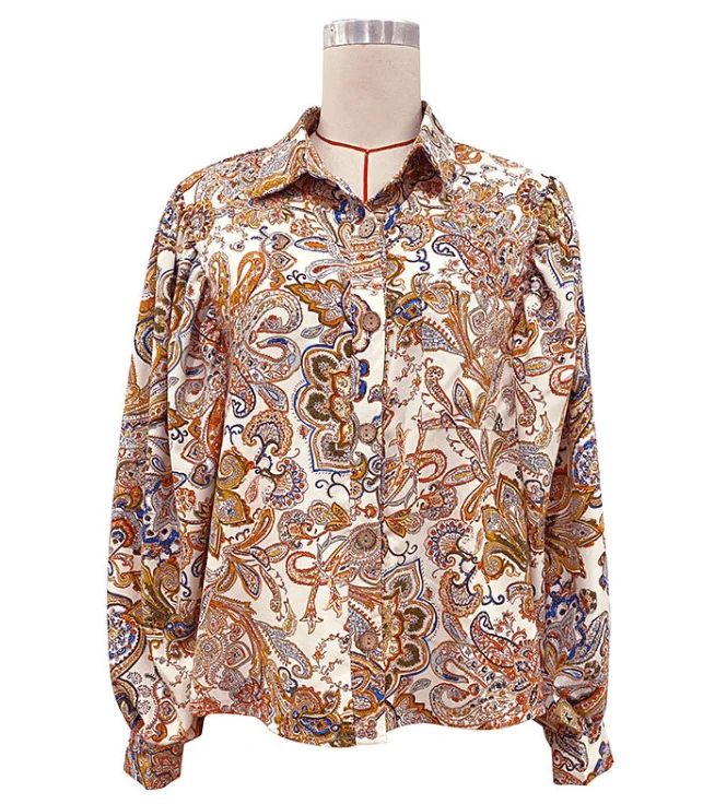 Boho Paisley Long Sleeve Blouse - Glova