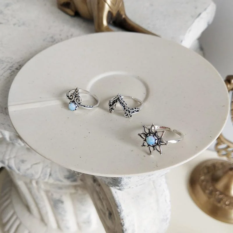 Boho Rings with Opal in Sterling Silver - Glova