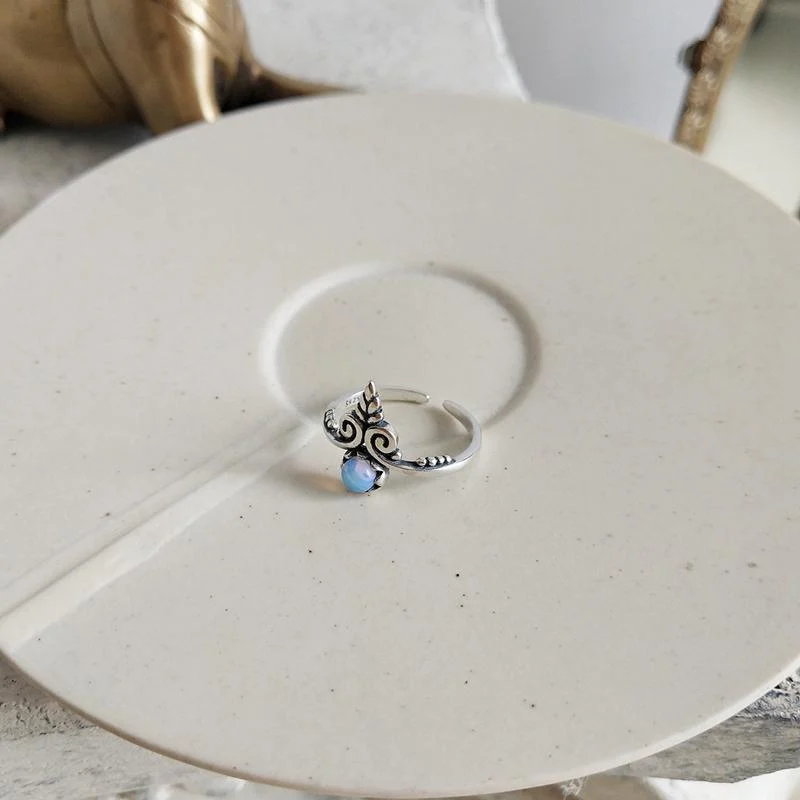 Boho Rings with Opal in Sterling Silver - Glova