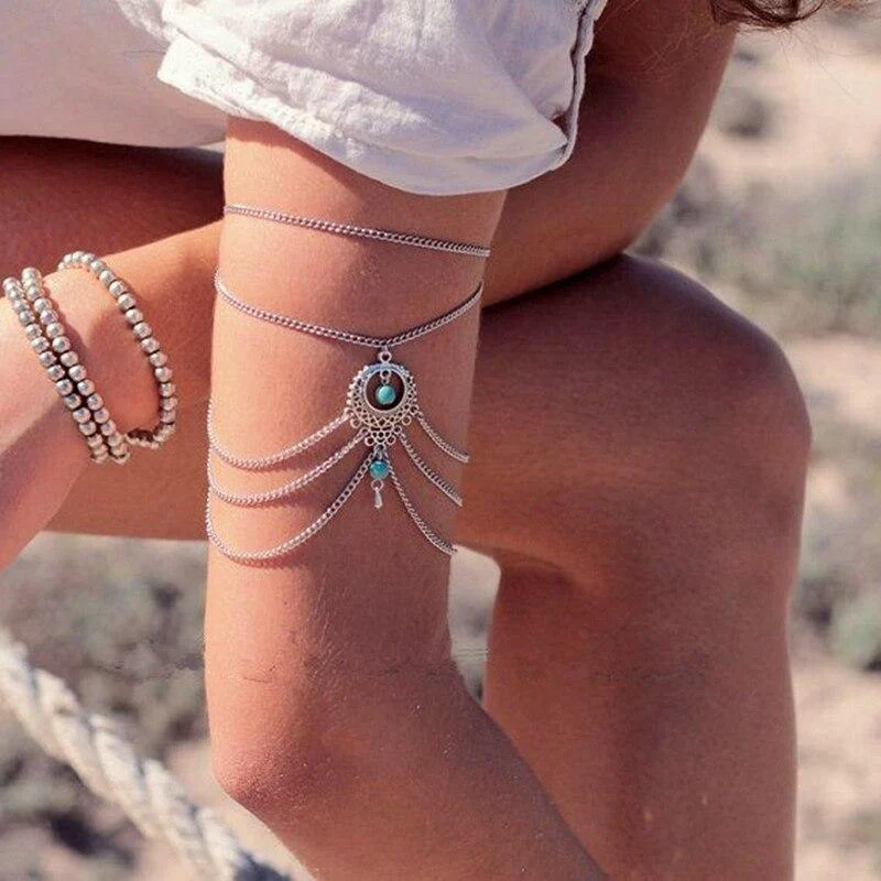 Boho Silver Beach Anklet - Glova