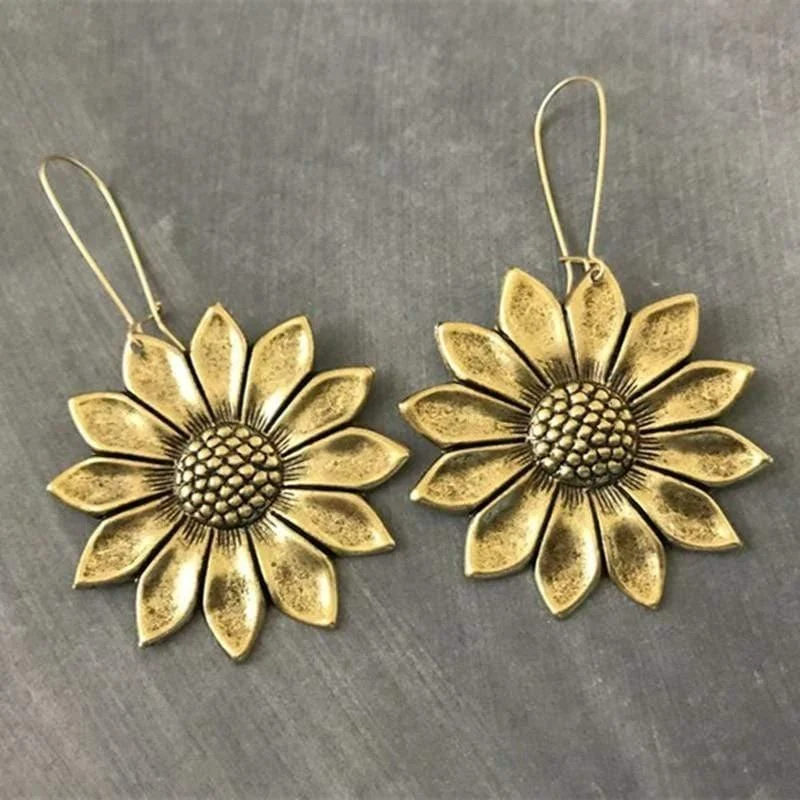 Boho Sunflower Drop Earrings - Glova