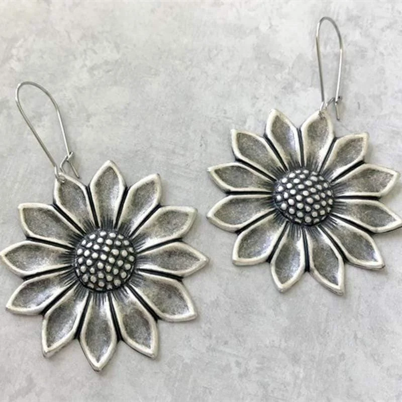 Boho Sunflower Drop Earrings - Glova