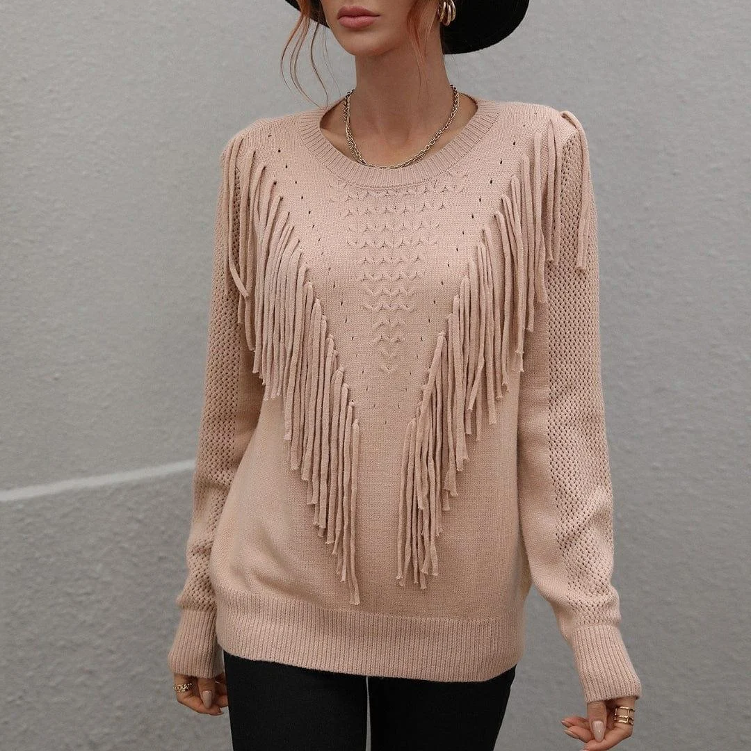 Boho Sweater With Tassels - Glova