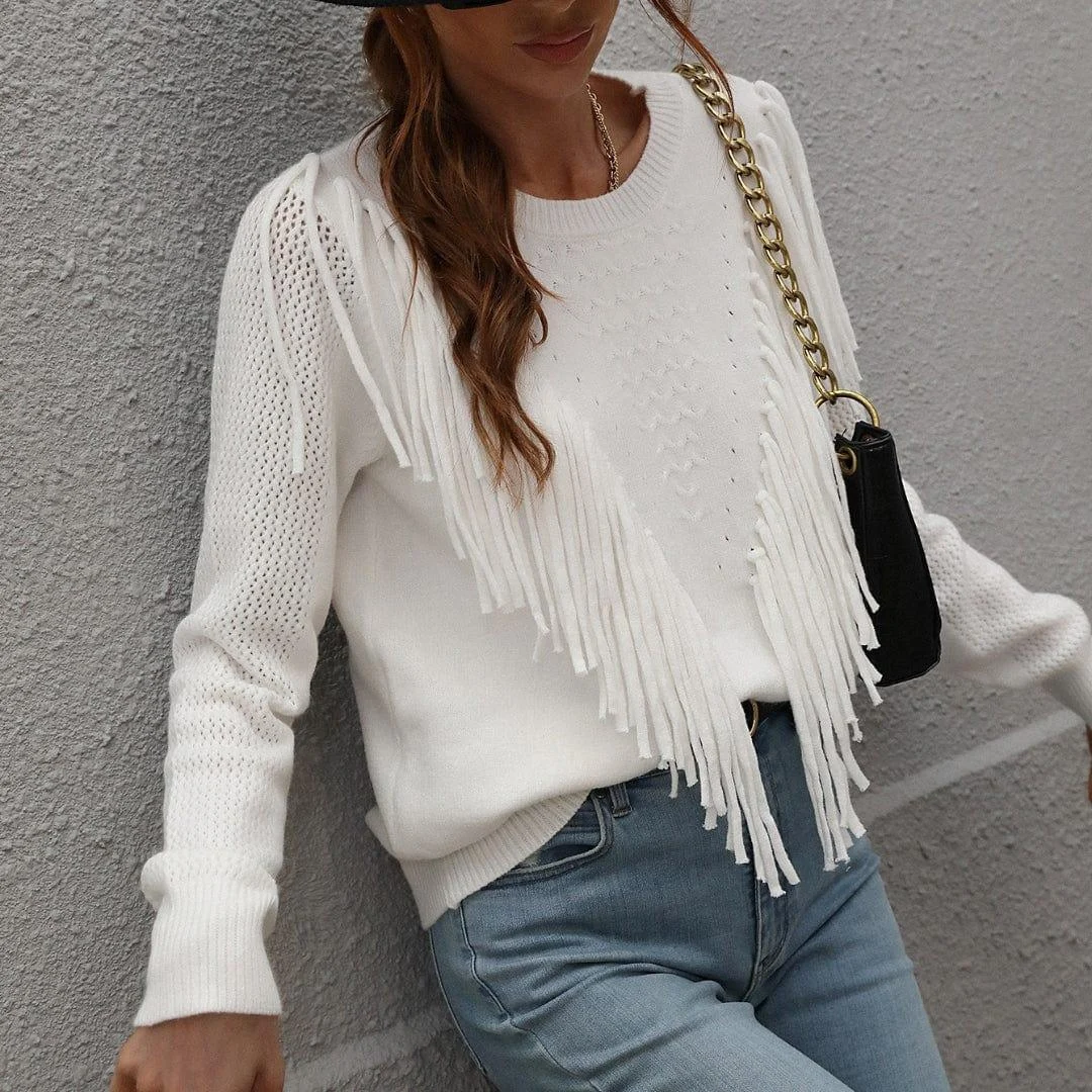 Boho Sweater With Tassels - Glova