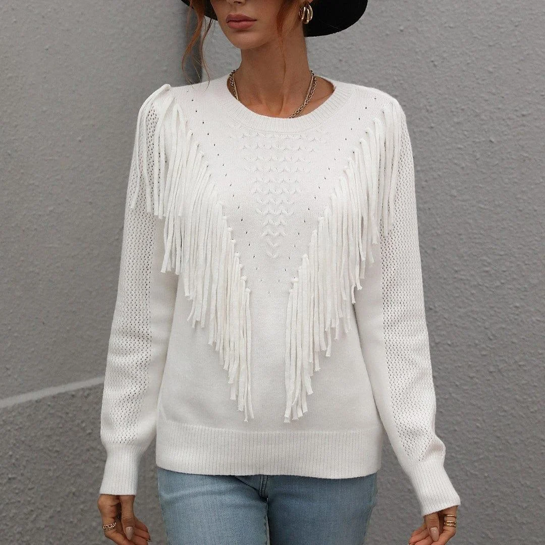 Boho Sweater With Tassels - Glova