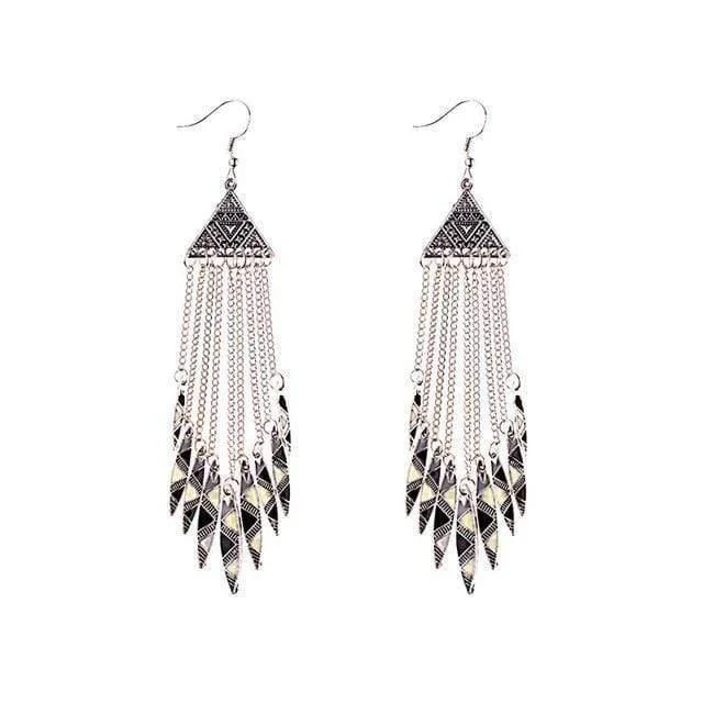 Boho Tassel Chain Earrings - Glova