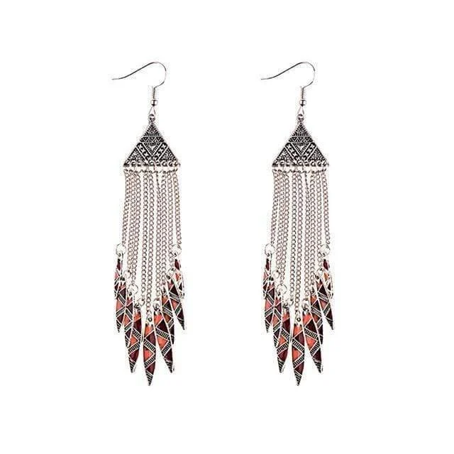 Boho Tassel Chain Earrings - Glova