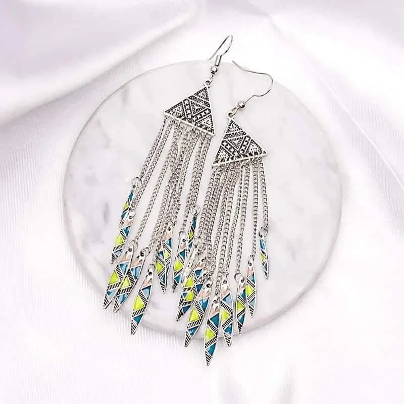 Boho Tassel Chain Earrings - Glova