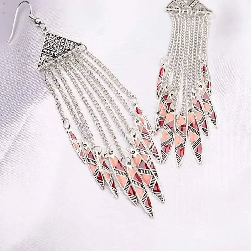 Boho Tassel Chain Earrings - Glova