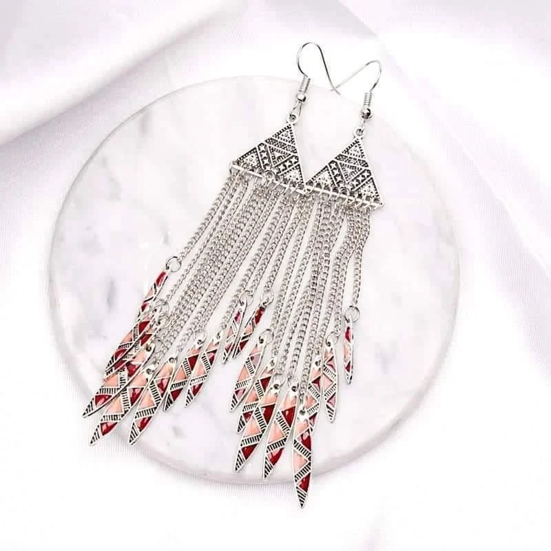 Boho Tassel Chain Earrings - Glova