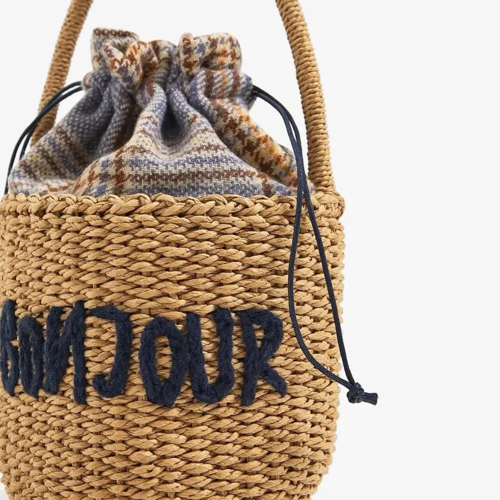 Bonjour Mini Straw Basket Bag - Glova