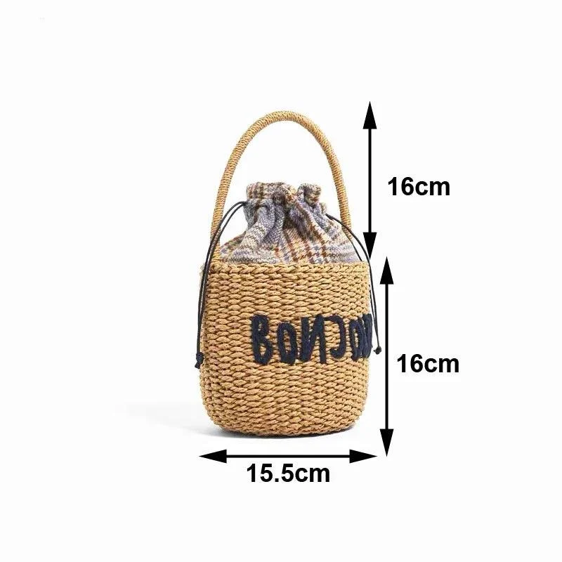 Bonjour Mini Straw Basket Bag - Glova