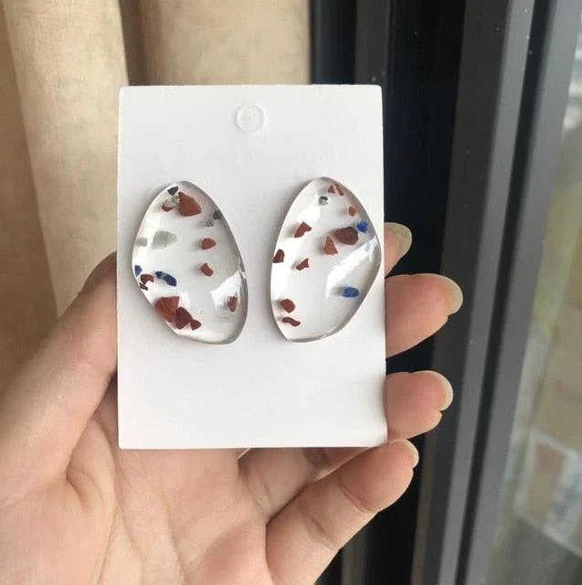 Bora Clear Acrylic Resin Stud Earrings - Glova