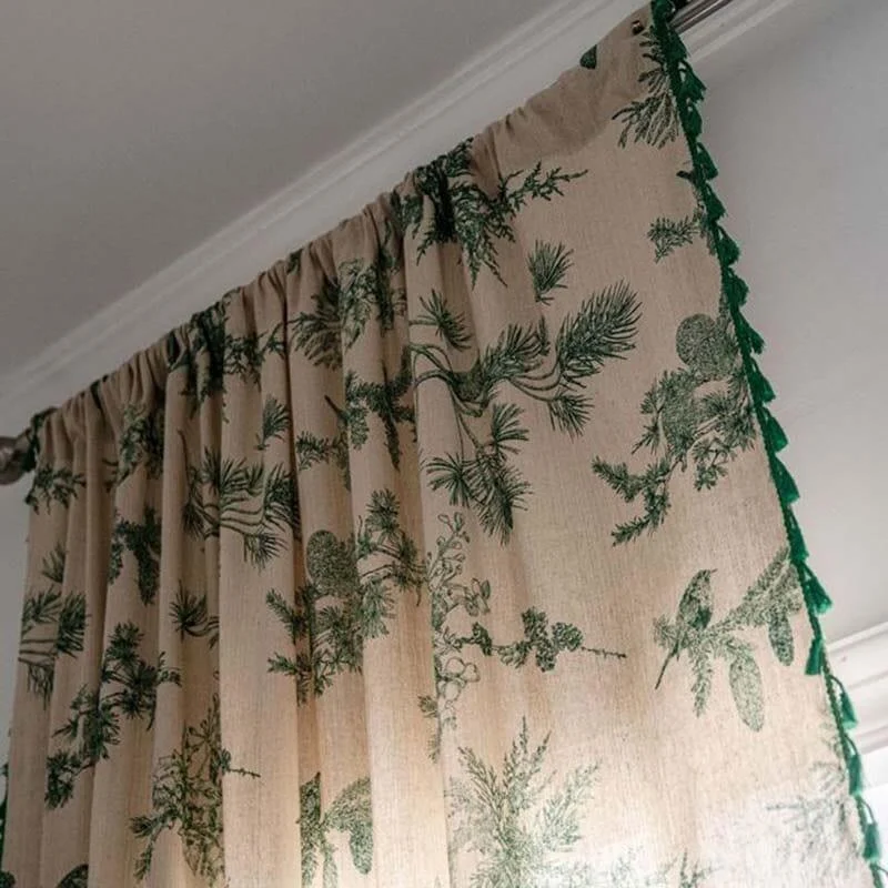 Botanical Garden Boho Tassel Curtains - Glova