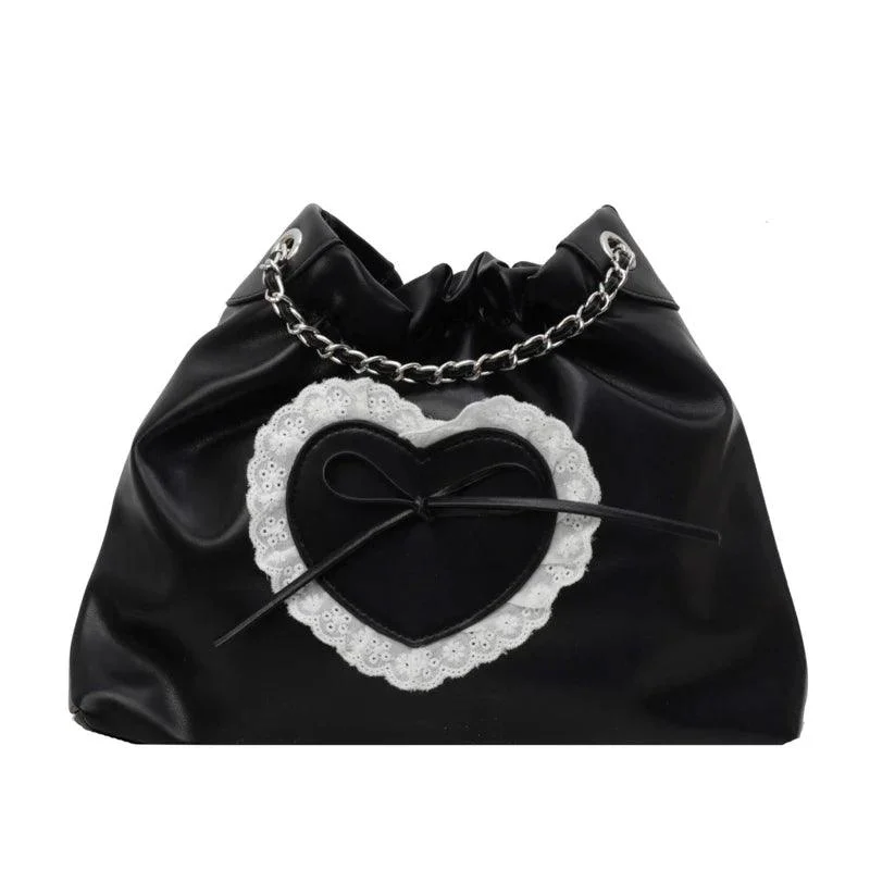 Bow Design PU Leather Chain Underarm Bag Ladies Handbags - Glova