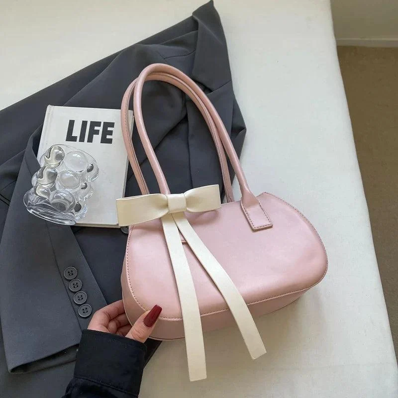 Bow PU Leather Small Underarm Bags for Women - Glova