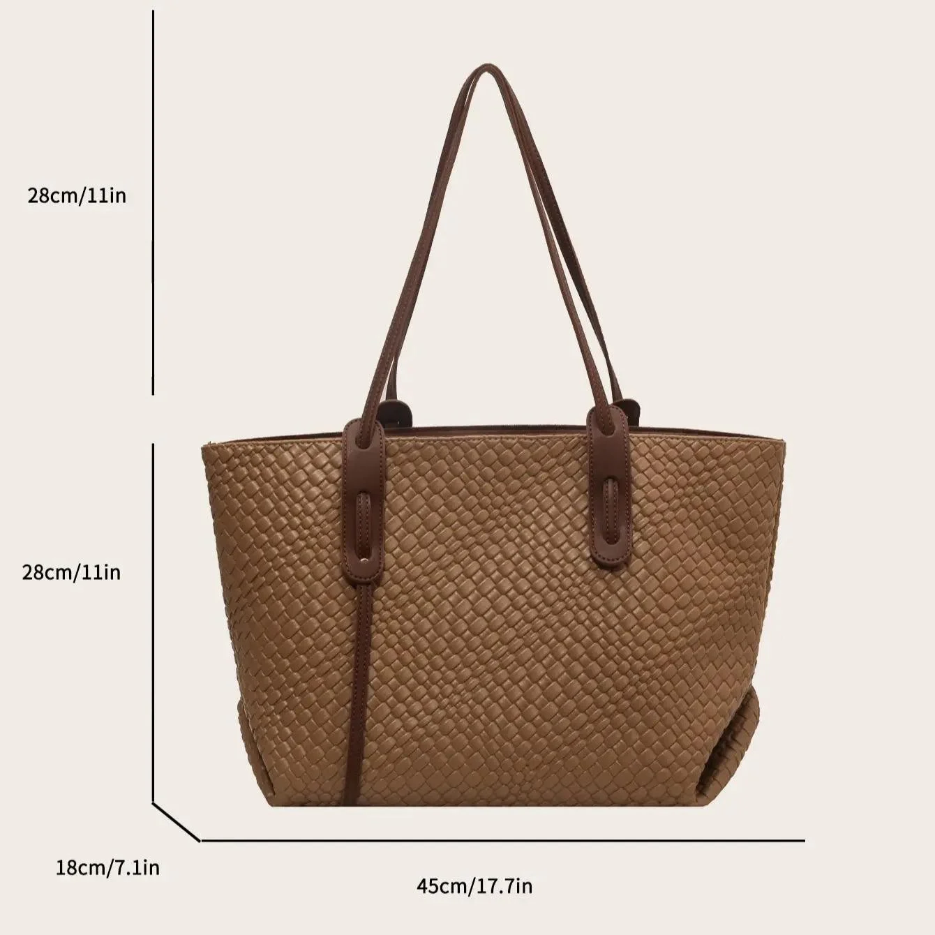 Bridget Woven Texture Shopper Totes - Glova