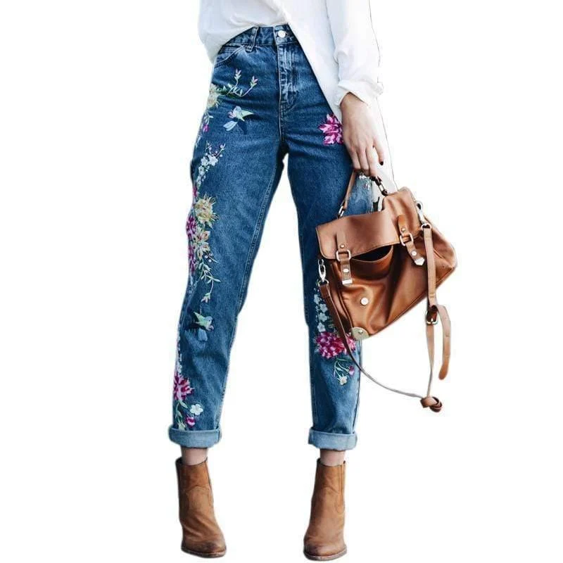 Brigitte Floral Blue Jeans - Glova