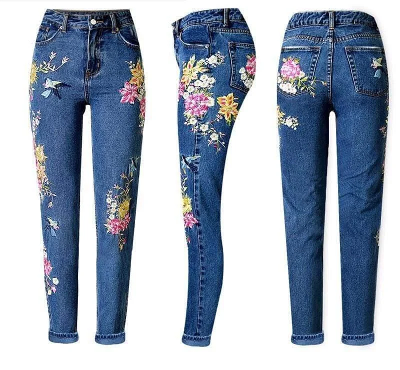 Brigitte Floral Blue Jeans - Glova