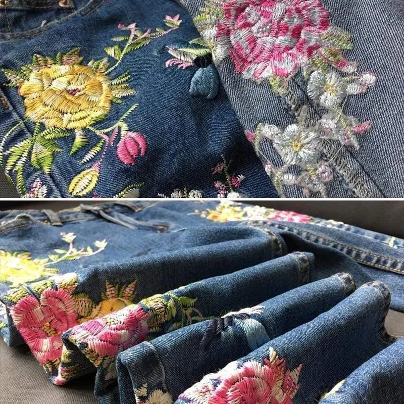 Brigitte Floral Blue Jeans - Glova