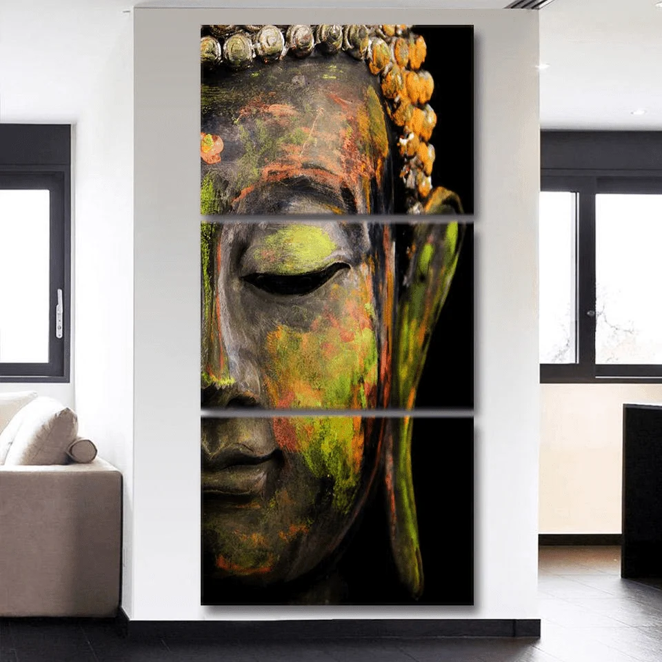 Buddha Statue Printed Canvas Painting 3pcs - Glova