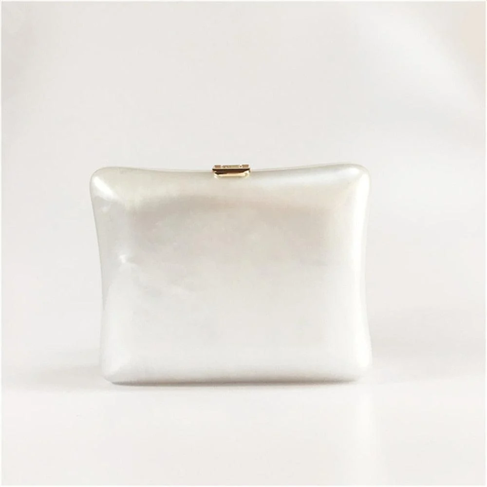 Bulan Pearlescent Acrylic Evening Clutch Bag - Glova