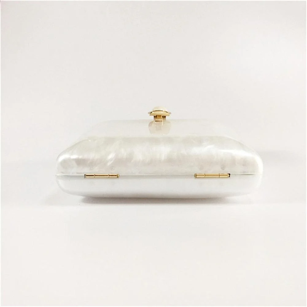 Bulan Pearlescent Acrylic Evening Clutch Bag - Glova