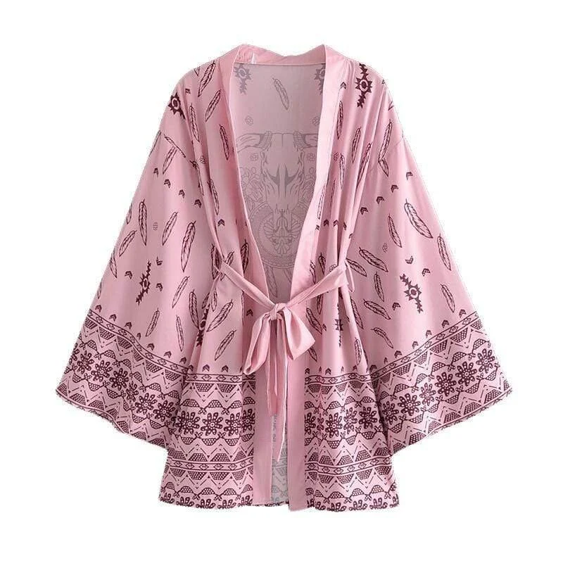 Bull Skull Print Kimono - Glova