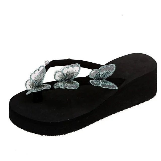 Butterflies All Over Flip Flops - Glova