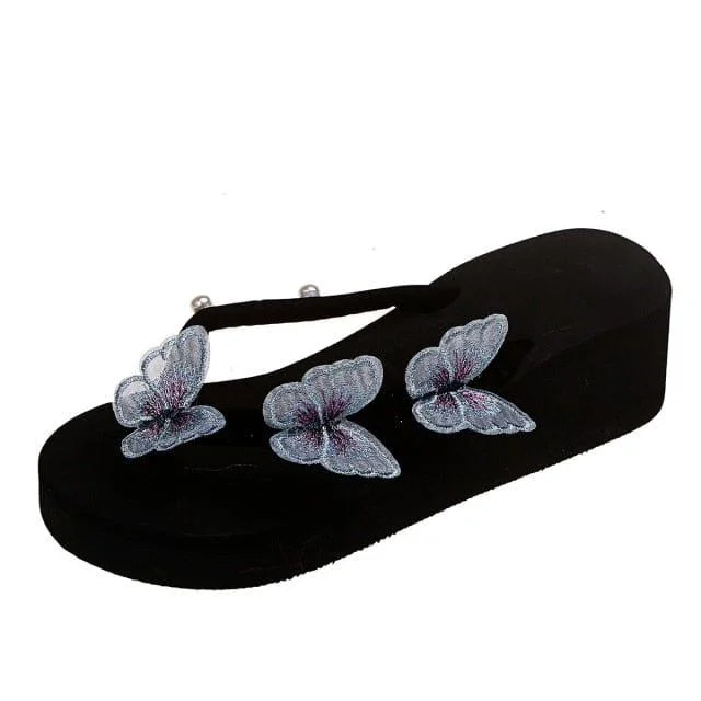 Butterflies All Over Flip Flops - Glova