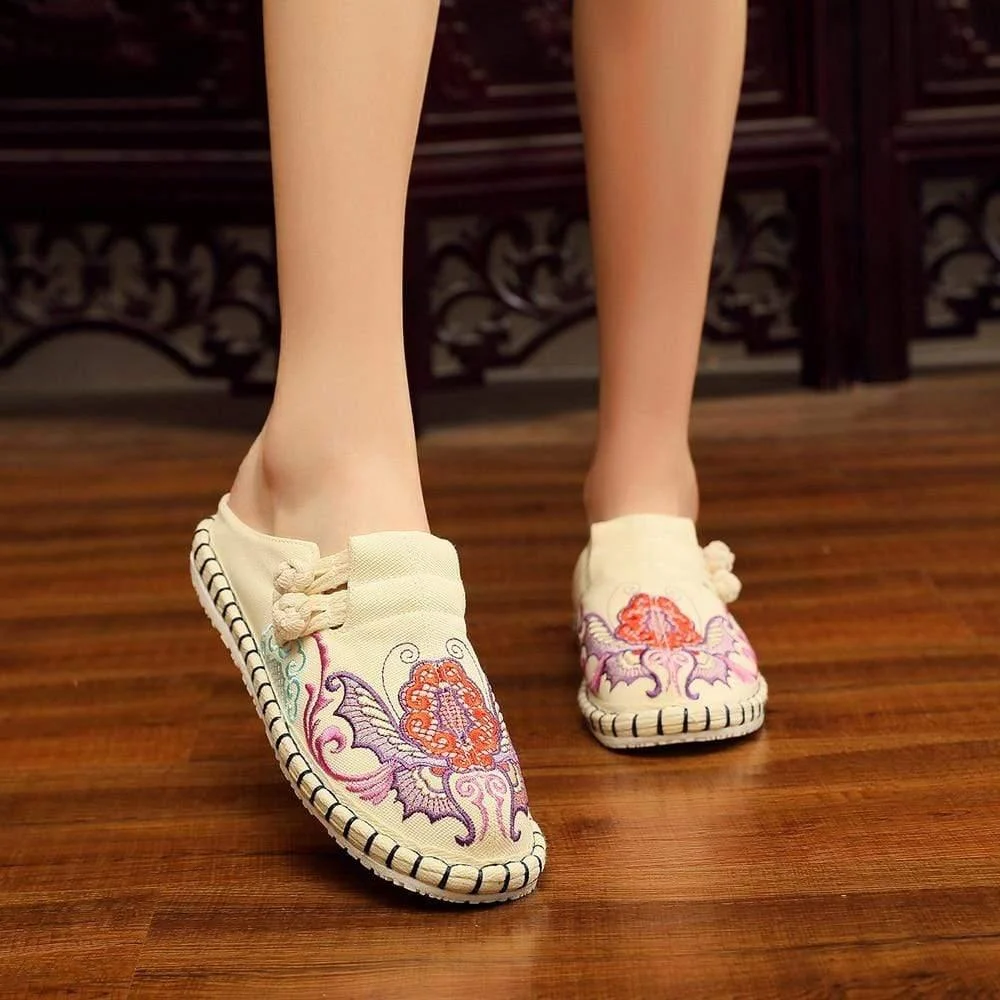 Butterfly Embroidered Espadrilles - Glova