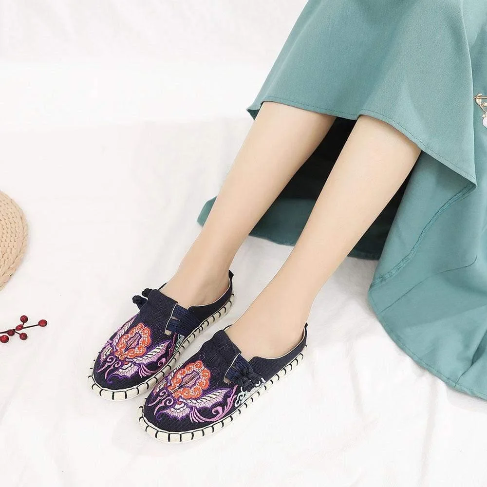 Butterfly Embroidered Espadrilles - Glova