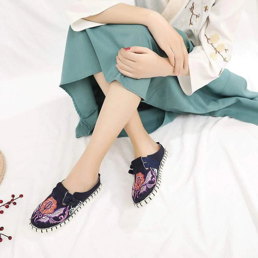 Butterfly Embroidered Espadrilles - Glova