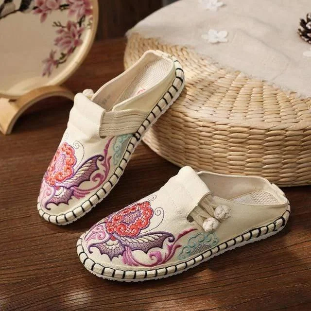 Butterfly Embroidered Espadrilles - Glova