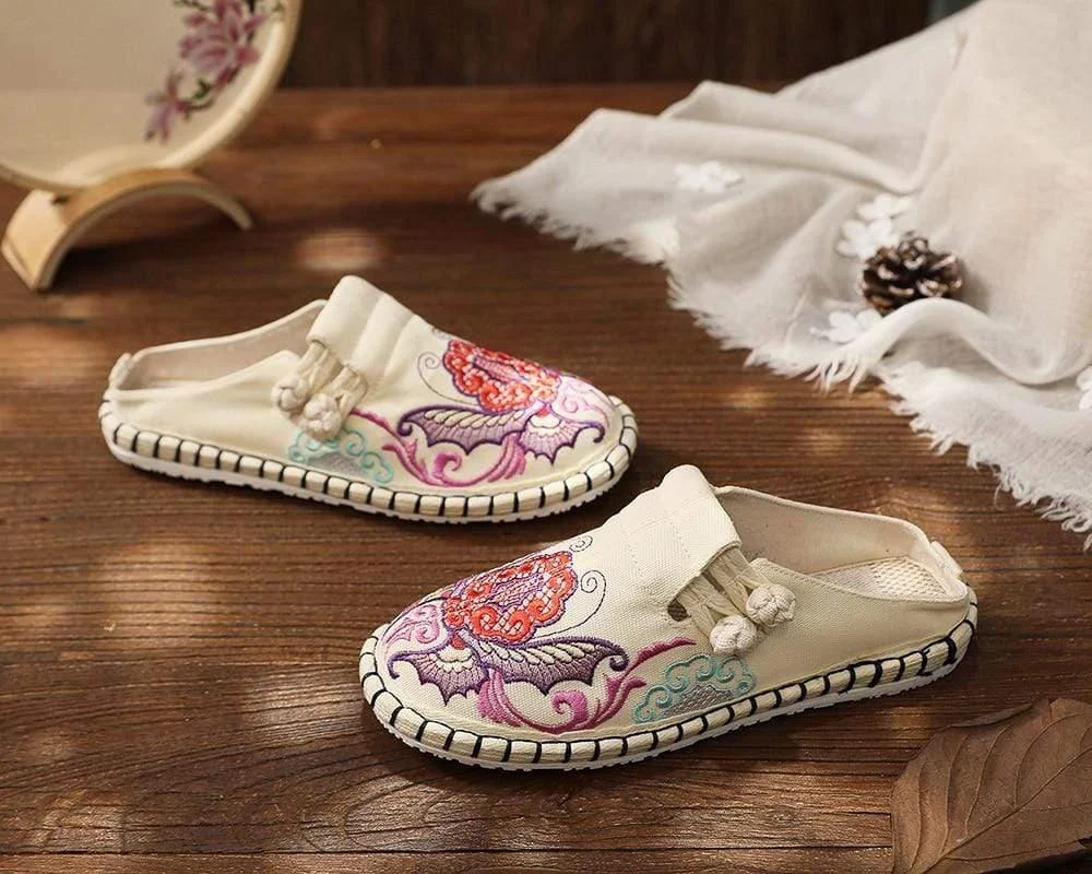 Butterfly Embroidered Espadrilles - Glova