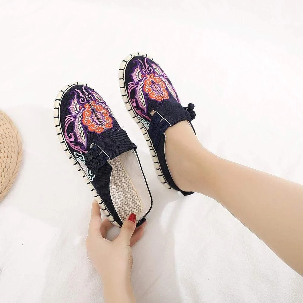 Butterfly Embroidered Espadrilles - Glova