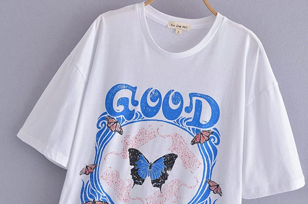 Butterfly Graphic Vintage T-shirt - Glova