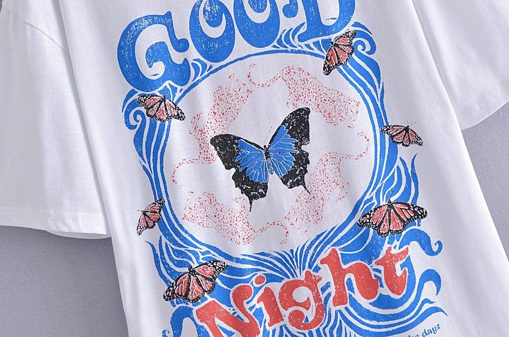 Butterfly Graphic Vintage T-shirt - Glova