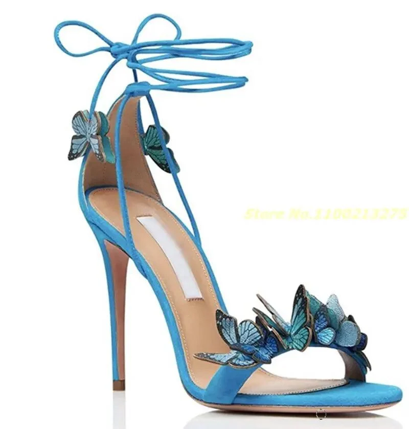 Butterfly-knot Ankle Cross Tied Sandals - Glova